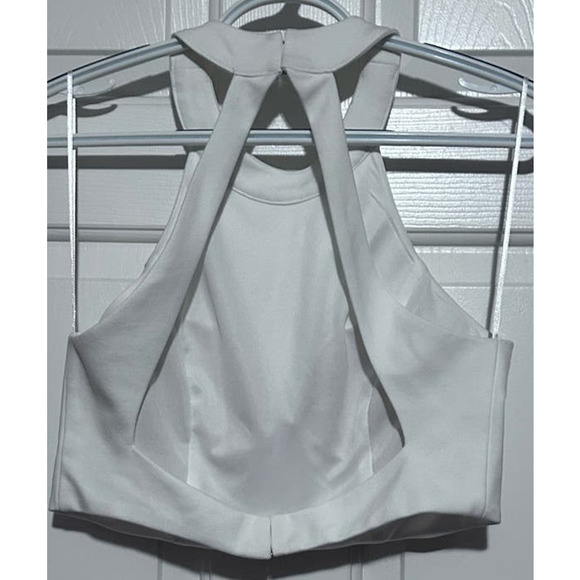 Harper + Lemon Junior's Two Piece White Sleeveless Top Peach Tulle Skirt Size L - Picture 4 of 6